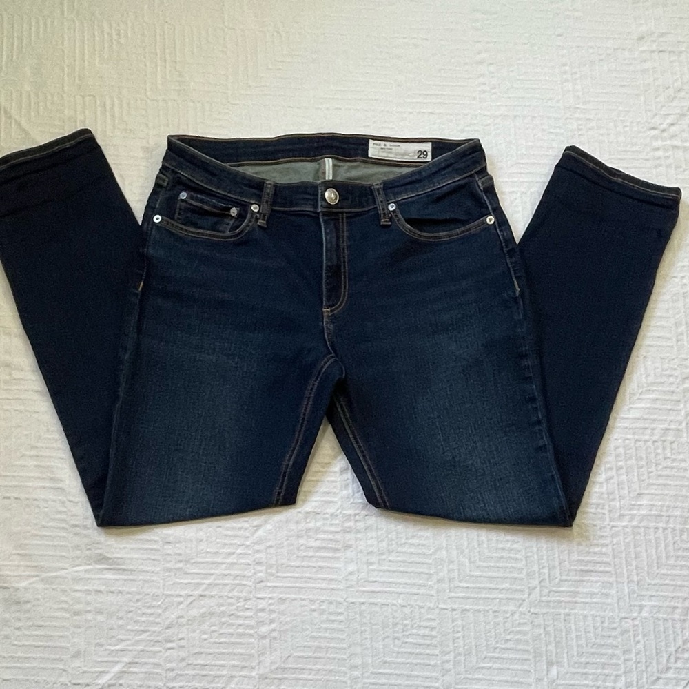 Rag & Bone Women’s Low Rise Slim Boyfriend Jeans size 29 Dark Wash - Picture 3 of 12